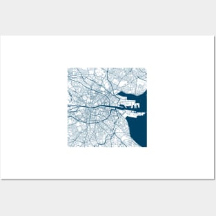 Kopie von Kopie von Kopie von Kopie von Kopie von Kopie von Lisbon map city map poster - modern gift with city map in dark blue Posters and Art